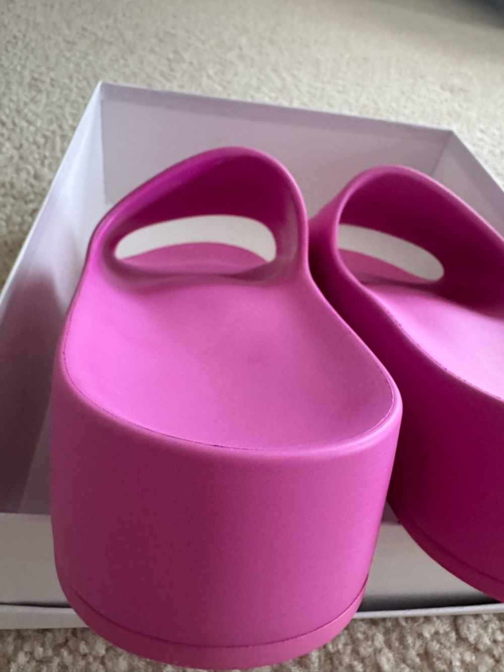 Brand New Balenciaga Platform Rubber Logo Slides Hot Pink Size 41 / US 10 - Picture 4 of 13